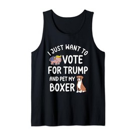 Vote Trump Patriotic Boxer Dog Lover President 2024 Tank Top