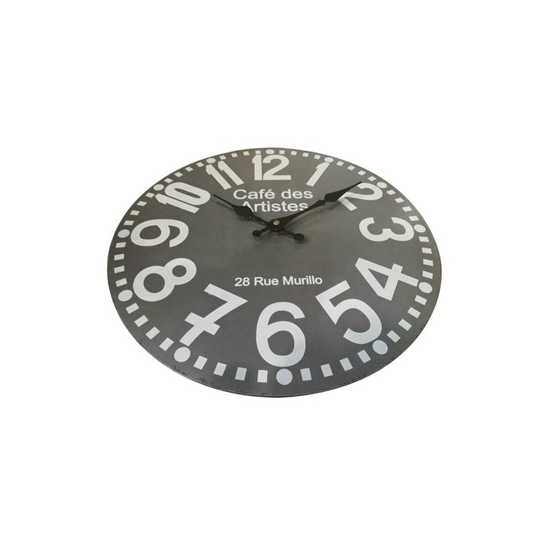 Rebecca Mobili Wall Clock, Wall Clock, Gray, Mdf, Round, Modern
