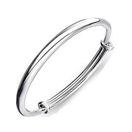 1 X Fashion Women Jewelry Solid 925 Sterling Silver Bangle Bracelet Gift