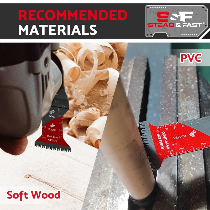 S&F STEAD & FAST 6 PCS Extra-Long Oscillating Tool Blades