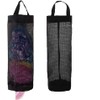 Plastic Bag Holder 2 Packs Mesh Hanging Storage Dispensers (Black,