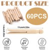 WUERKIYA 60 Pack Wooden Dolly Clothes Pegs Clothespins Wood Color