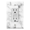 Graphics Wallplates - White Grey Marble Background Print - Single