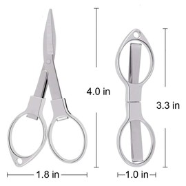 Allpdesky 2 Pieces Stainless Steel Scissors Anti-Rust Folding Scissors Glasses-Shaped Mini Shear for Home and Travel Use
