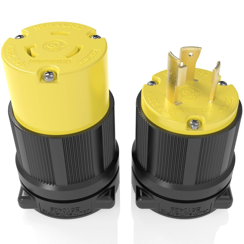 Journeyman-Pro NEMA L6-30P Pair Plug 30A 250V Locking Male Female