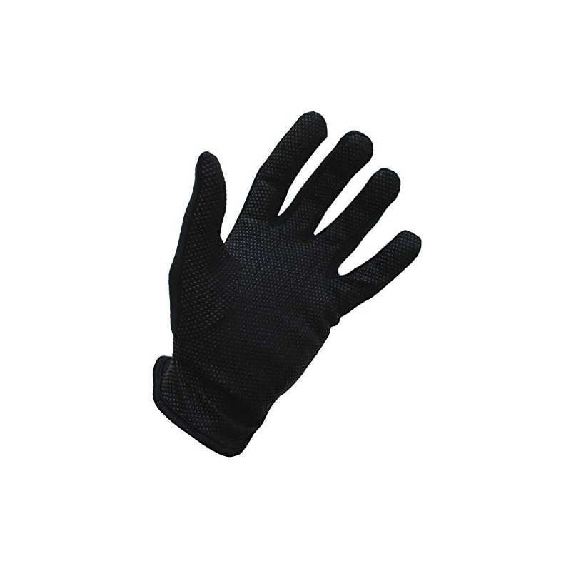 Black Cotton Gloves - Slip Resistant (12 Pairs) (Large)