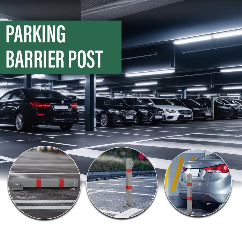 Safety Bollard Post Steel Folding Parking Barrier Lockable Car Bollard