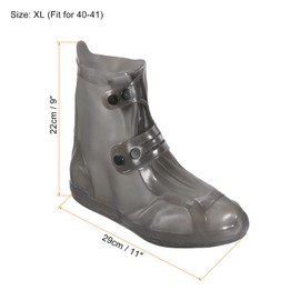 PATIKIL XL Waterproof Silicone Shoes Cover, 1 Pair Reusable Non-Slip Overshoes Rain Galoshes Snow Boot Protector for Men and Women Rainy Outdoor, Gray
