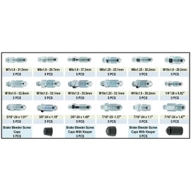 Dsnaduo 18 Types 90PCS Standard SAE & Metric Brake Caliper Screw, Brake Wheel Cylinder Screw Replace 30300 Brake Bleeder Screw Assortment, Bleeder Valve, Bleeding Screws, Bleed Kit