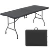 FDW 6 Foot Outdoor Dining Table, Foldable Portable Rectangular Plastic