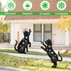 Hokfirm Metal Cat Garden Decor for Outside,Set of 2 Black
