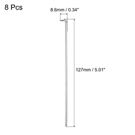 sourcing map 8pcs 2.5mm Ball End Hex Key Wrench, Metric L Shaped Long Arm S2 Steel Spanner for Bikes Furniture Repair