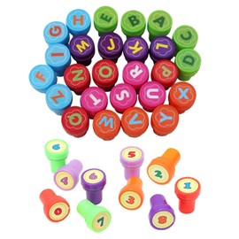 EOWVISN 26 Pieces Of Letter Stamps And 10 Pieces Of Number Stamps, Creative Cartoon Stamps, Children'S Toy Stamps, Children'S Party Gifts, Children'S School Supplies