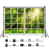 Renaiss 5x3ft Sunshine Forest Window Backdrop for Photoshoot Portrait Green