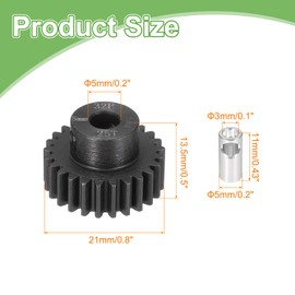 MECCANIXITY Steel 32P Gear Set with Gear Adapter 25T 5mm Shaft Motor Gears for RC Vehicles Truck Drift Car Part, Black
