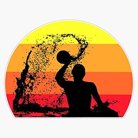 Retro Water Polo Vintage Design Bumper Sticker Window Vinyl Decal 5"