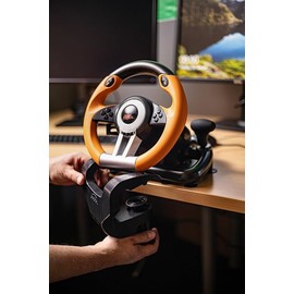 Speedlink Table Mount for Drift O.Z. and Trailblazer Racing Wheel - Gaming Steering Wheel Mount for Table, Table Mount with Hand Screw up to 40 mm Table Thickness, Black