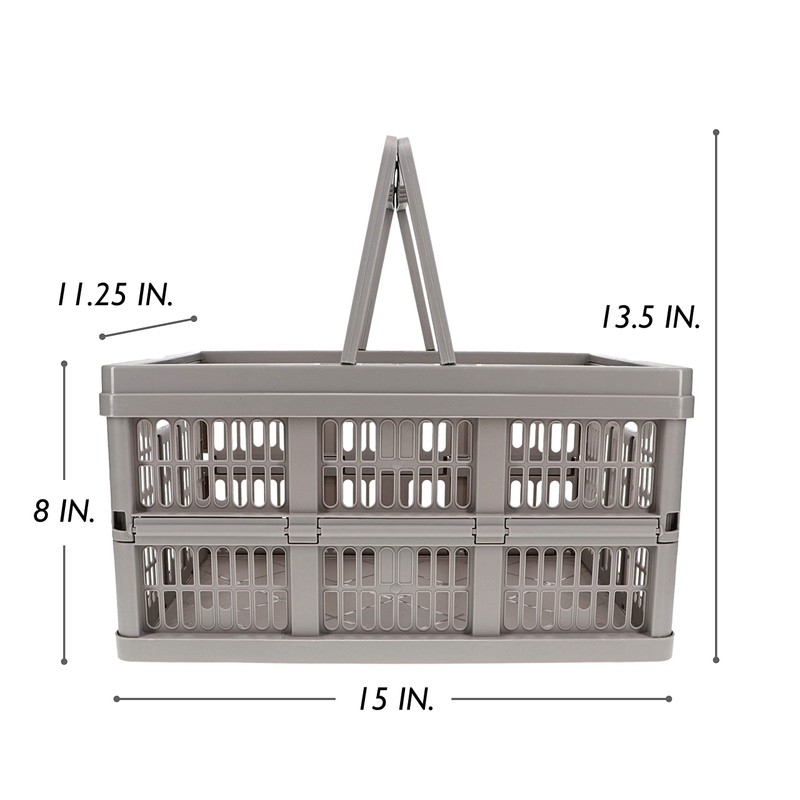 Home+Solutions 3 Piece Collapsible Basket Set - Grey Plastic Containers