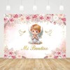 AIBIIN 7x5ft Mi Bautizo Backdrop for Girls God Bless First
