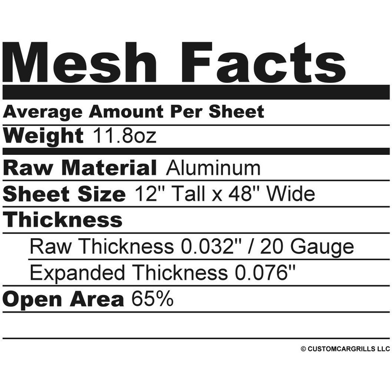 CCG 12"x48" Small Diamond Grill Mesh Sheet - Silver