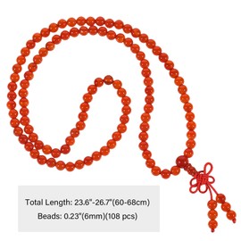 Nupuyai 108 Mala Prayer Beads Bracelet Women Men, Carnelian Crystal Stone Beads Wrap Bracelet Meditation Stone Necklace Multi Layer Bracelet