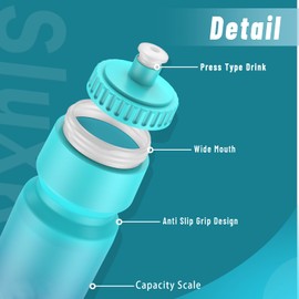 SLUXKE 720 ml Bicycle Water Bottle, Easy Squeeze Bicycle Bottles, BPA-Free, No Odour, Leak-Proof, Suitable Road Bike Water Bottle for Outdoor, Fitness, Cycling, Running (Green Blue and Black)