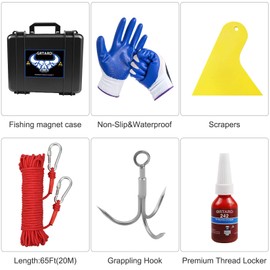 Grtard 1200LBS Magnet Fishing Kit with Case for Men's Gifts, Strong Neodymium Fishing Magnets with Strong Magnets for Retrieving Items in River, Lake, Lawn(3.55 Inch), Gifts for Men, Dad, Husband