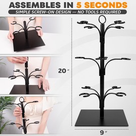 Drink Stand - Holds 12 Glasses – Cocktail Tree Stand Tower- Mimosa Bar Display for Parties - Wine Glass Holder
