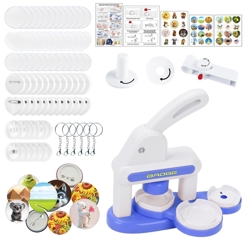 Button Machine for 35 & 55 mm Badges, DIY Button