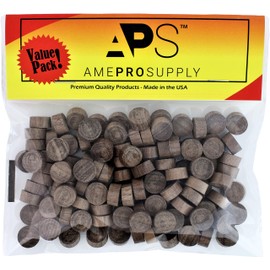 Walnut Wood Plugs - 1/2 inch, Flat Head, Button, Wooden Screw Covers (120 pieces)