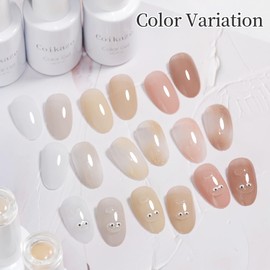 Gel Nail Coikaze Sheer Color Gel Transparent Nail Gel Self Nail UV LED Compatible 6 Color Set (CKI Skin Color)