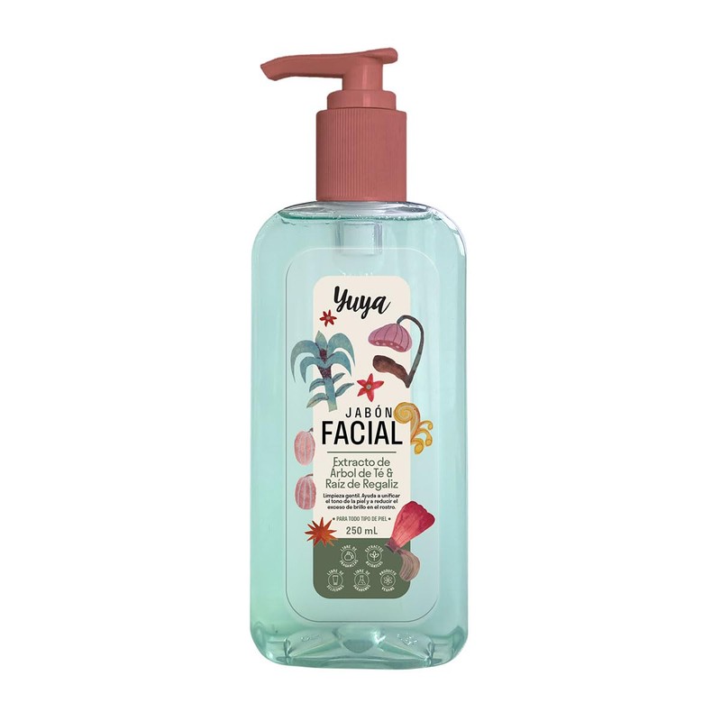 YUYA Jabón Facial Líquido con Árbol de Té y Raíz