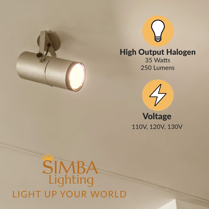 Simba Lighting Halogen GU10 35W Spotlight 120V MR16 with Glass