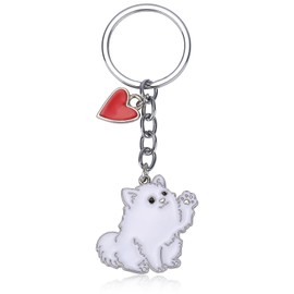HUAAPLEGO Cute Pets Dog Keychain Portable Metal Puppy Key rings Pomeranian Dog Themed Party Favors Car keychains Bag Charms Purse Decoration