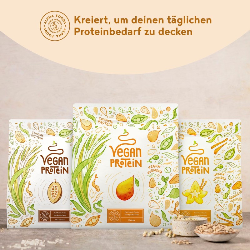 Vegan Protein - MANGO - Vegetable Protein Powder from Sprouted