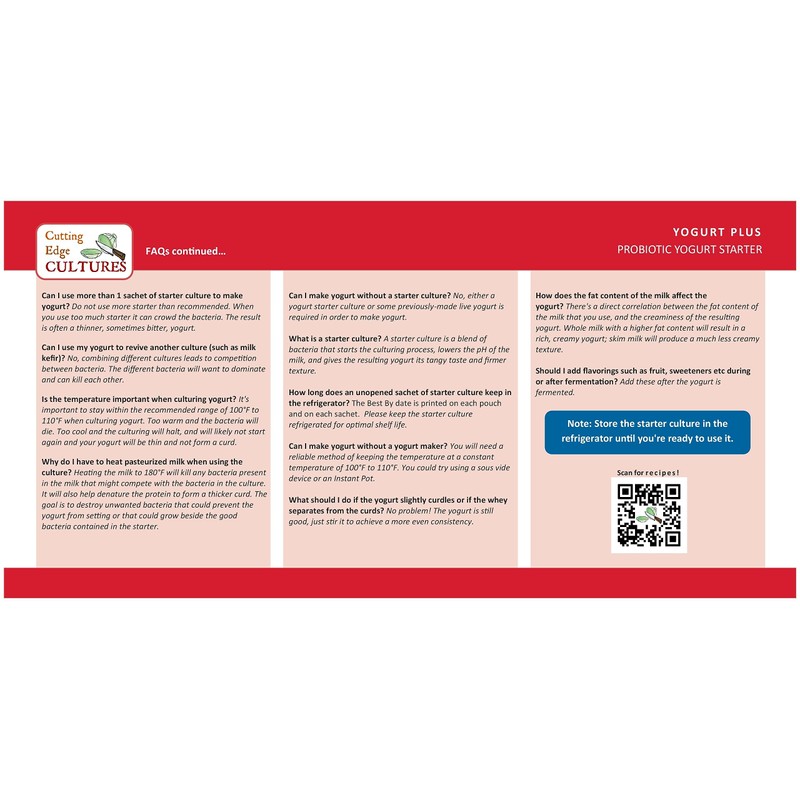 Cutting Edge Cultures Yogurt Plus Probiotic L. Reuteri B. Longum