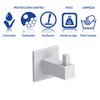 Kon-fort Home Square Bathroom White Towel Hook, 2 Pack Bathroom