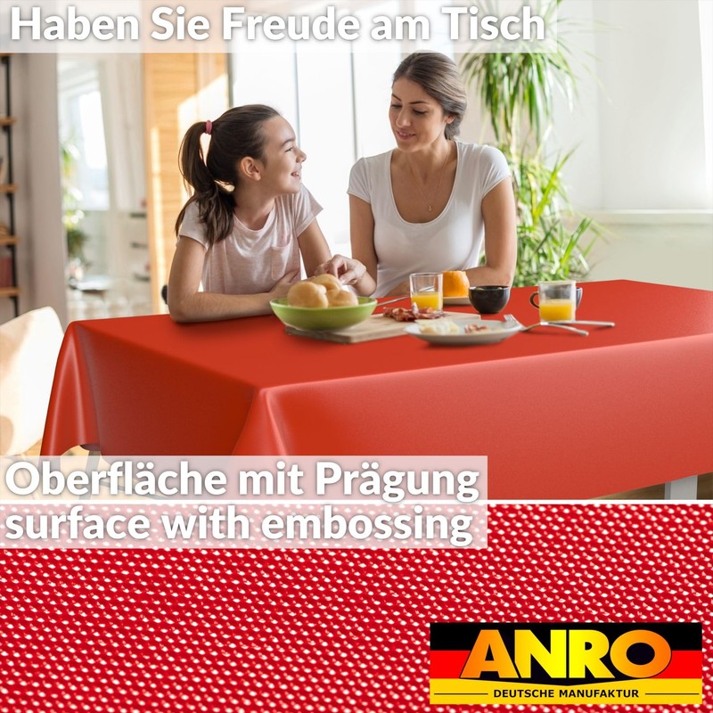 ANRO Oilcloth Tablecloth, Washable, Oilcloth, Garden Tablecloth, Outdoor, Indoor, 160