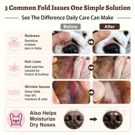 Dog Wrinkle Gel (2-Pack) – Daily Care for Bulldogs, Pugs, Frenchies, Soothes, Repairs & Moisturizes Skin, Wrinkle Balm & Paste Alternative – Non-Greasy, Lick-Safe & Fragrance-Free, 0.5 fl oz x 2