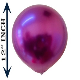 Balloons Hub 12 Inch Metallic Pearl Balloons Metallic Hot Pink Balloons Premium Chrome Latex Balloons Birthday Wedding Engagement Festival Party Decorations Pack of 20