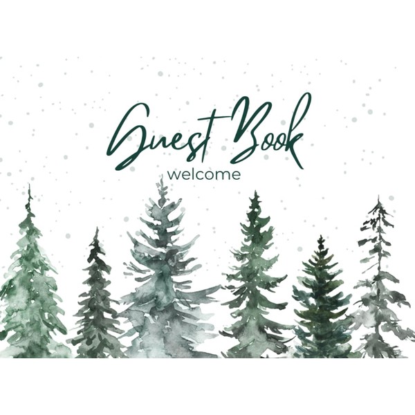 BnB Guest Book - Snowy Pines: Visitor's Log Book for