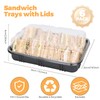 HIYAA Sandwich Platter Trays With Lids, Pack of 6 Reusable