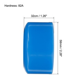 PATIKIL 32 x 58mm Roller Skate Wheels with Bearings, 4 Pack 82A Quad Skate Replacement for Double Row Skate Skateboard Indoor or Outdoor, Blue