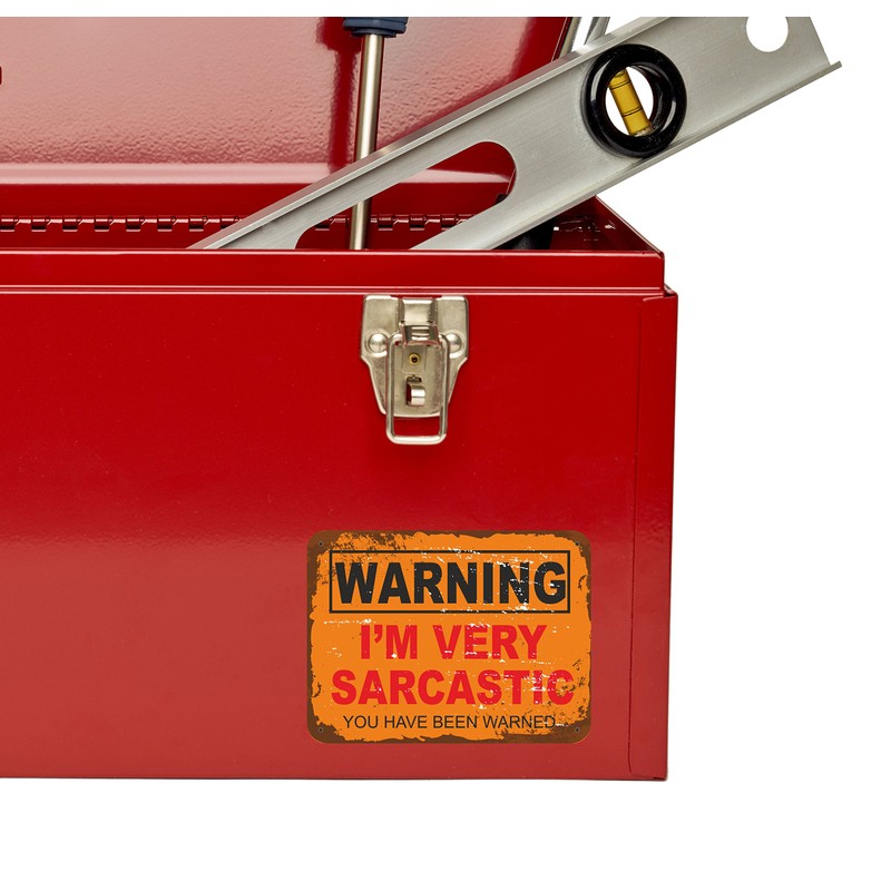 2 x 10cm Sarcastic Warning Vinyl Sticker Mechanic Dad Brother