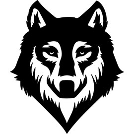 ANGDEST Wolf FACE (Black) (Set of 2) Premium Waterproof Vinyl Decal Stickers for Laptop Phone Accessory Helmet Car Window Bumper Mug Tuber Cup Door Wall Decoration