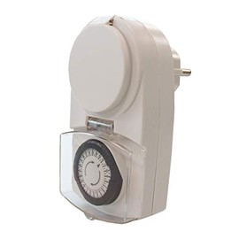 UNITEC Outdoor Mechanical Daily Timer IP44 Analogue White 30 Minute Intervals Adjustable Mini