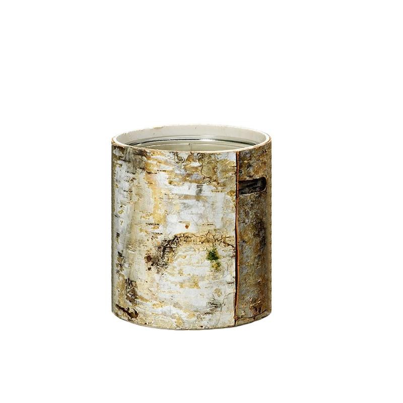 Serene Spaces Living 4.5" White Birch Bark Vase - Size: