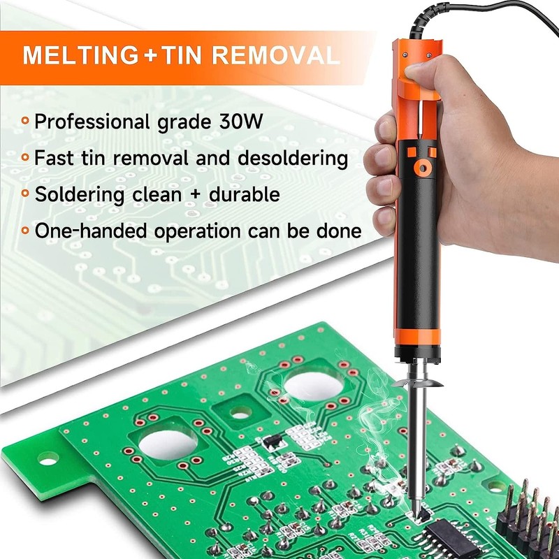 Preciva 929D-V Electric Desoldering Iron Solder Sucker, Portable Desoldering Gun,110V