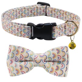 Yizepet Dog Collar with Bow Tie- Adjustable pet Collar for Dogs with Plastic Buckle Collar, Stylish Pattern for Small Medium or Large Boy and Girl Dog and Cat