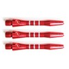 THOR-DARTS Unisex - Adult TD_S_alu_red35_3Stripes_3 Shaft, Red Short, 1 Set